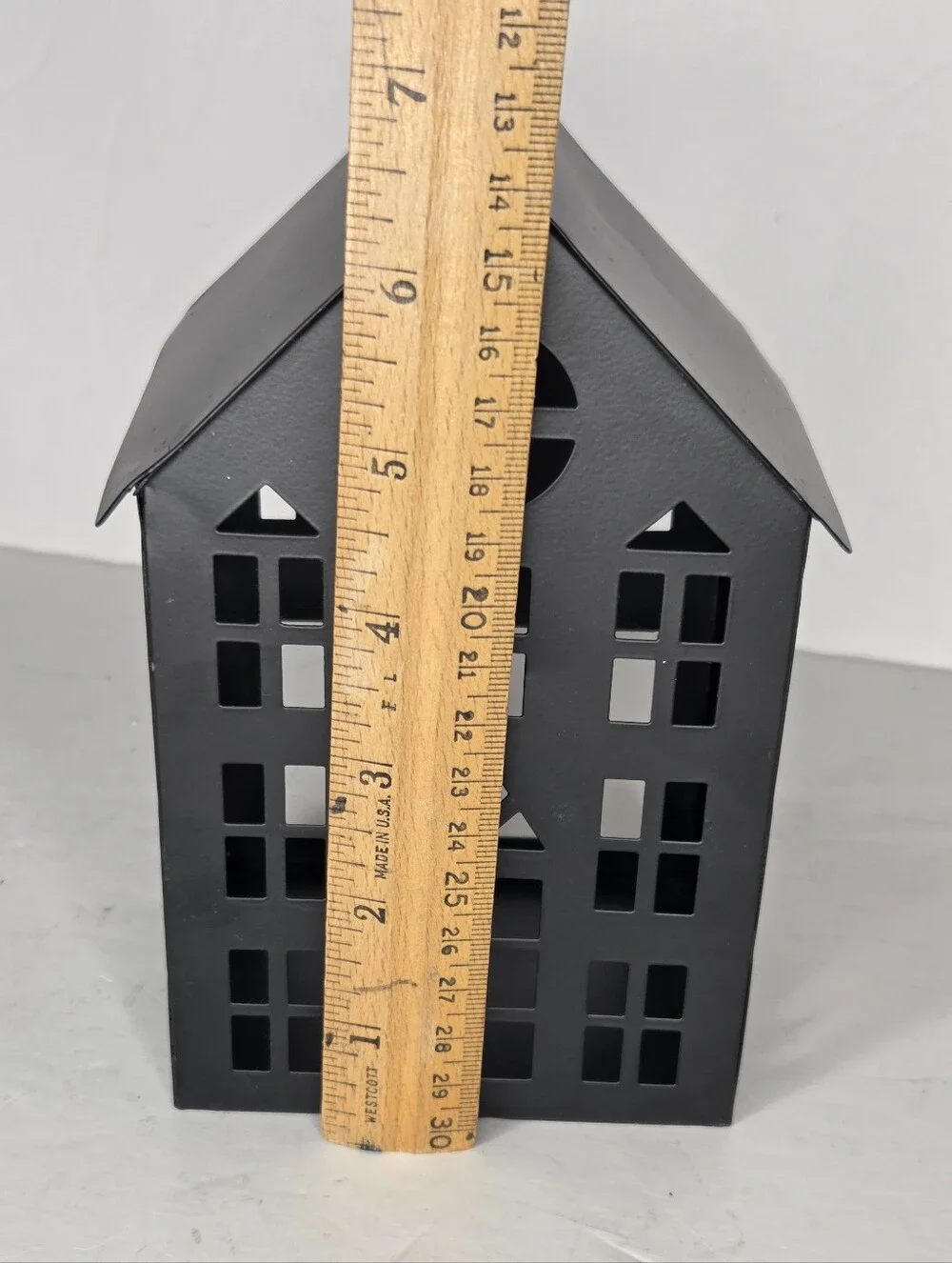 Black Metal Haunted House Tea Light Candle Lantern Halloween Decor